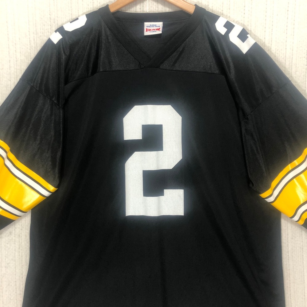 IZAW X Large Black Football Jersey‎ Number 2 Yellow Stripe Sleeves Mens